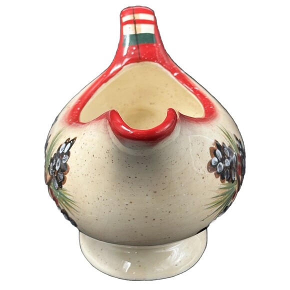 Enesco Julie Ueland Ceramic Gravy Boat Pitcher 2004 Beige with Pinecone Design - Picture 4 of 7
